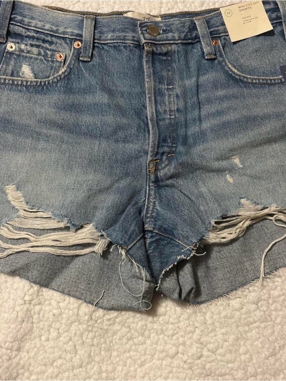 Universal Thread High-Waist Distressed Light Blue Denim Shorts